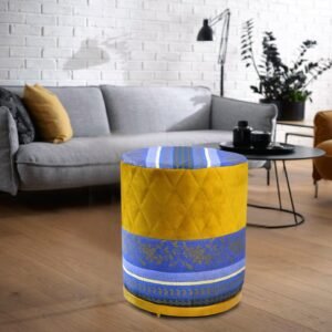 Large Pouffe Printed Stool