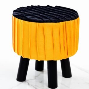 Wooden Pleated Round Stool